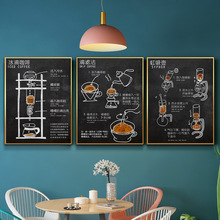 咖啡厅装饰画工业风挂画美式复古黑板画西餐厅奶茶店背景墙面壁画