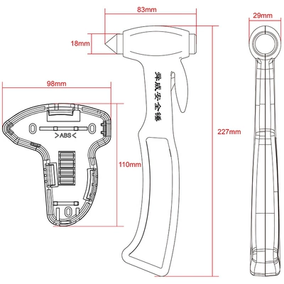 car multi-function safety hammer: Qəza çəkici