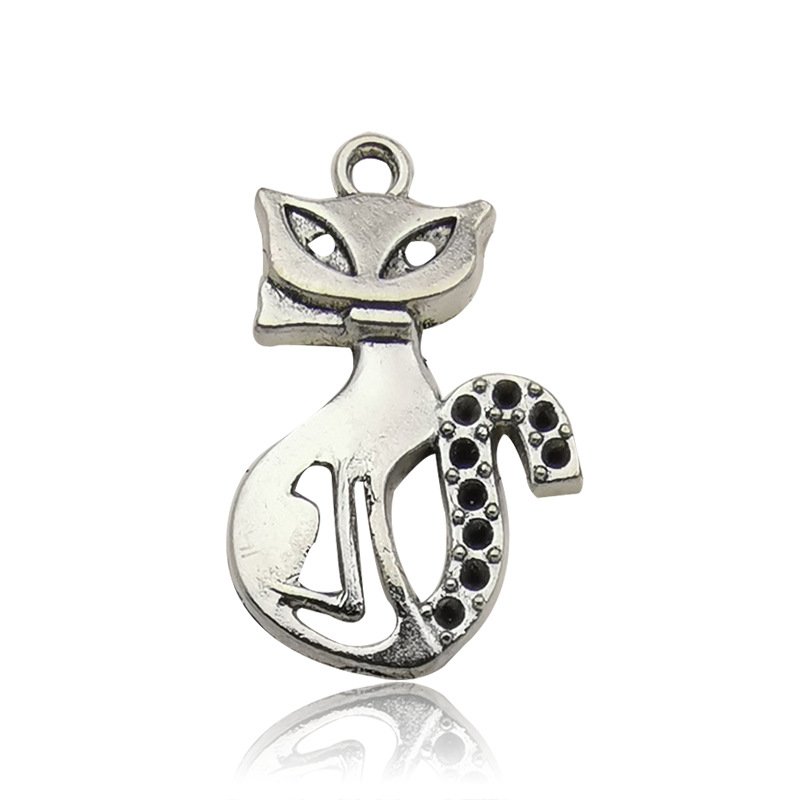 1 고대 실버 고양이 14x24mm-17322/1.5g