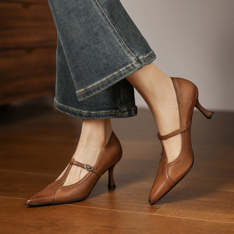 Spring and Summer New Vintage Niche Designer Style Elegant Commuter Fashion Ins Slimming Pointed Toe Stiletto Heels for Women Spring and Summer New Vintage Niche Designer Style Elegant Commuter Fashion Ins Slimming Pointed Toe Stiletto Heels for Women
