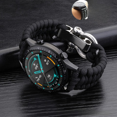 戶外傘繩編織錶帶 適用於三星/華為傘繩錶帶 編織尼龍錶帶可調節