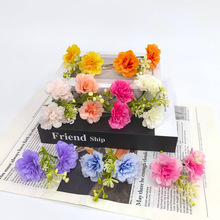 仿真6cm康乃馨花串 手工簪花头饰学士帽花墙布景仿真花diy材料