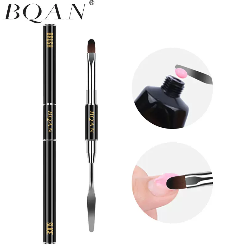 双头美甲笔美甲钢推光疗刷金属杆光疗胶延长美甲工具搅拌棒圆头刷