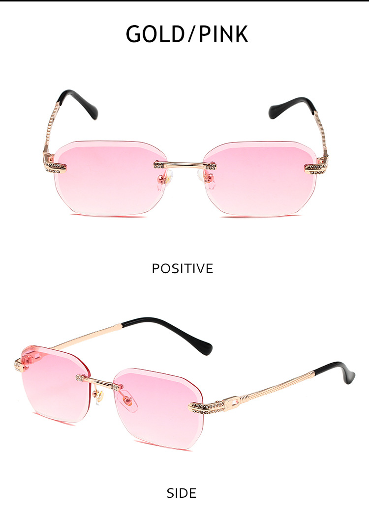 96g Weight Frameless Glasses Structure Sunglasses Classification PC, UV400 Protection Lens Material Square Glasses Style Outdoor Occasion Solid Color Pattern All Seasons Season Unisex Gender Simple Style, Classic Style Style Simple Style Classic Style Solid Color PC UV400 Protection Square Frameless Women's Sunglasses 12