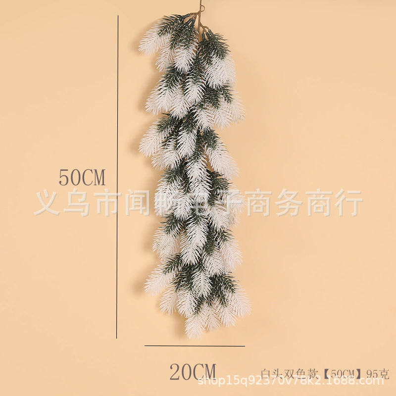 Праздничная ротанговая гирлянда 1,8 м, имитация pine из PE, короткая/длинная, варианты с инеем или ягодами