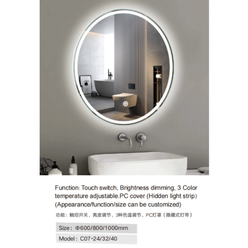 espejo de baño LED colgado en la pared espejo de baño anti-nebble con luz espejo inteligente de baño doméstico colgado en la pared espejo de baño