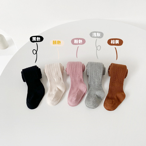 Children's one-piece pantyhose set winter new Korean version plain color children leggings wholesale dropshipping