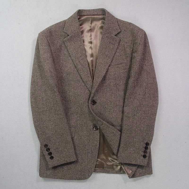 Autumn and Winter Men's Three-Piece Business Formal Suit Herringbone Tweed Retro Casual Notch Lapel Suit for Men