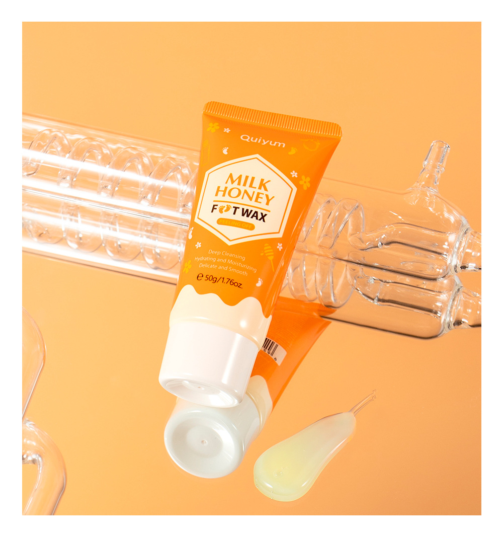 Cross-border QUIYUM milk and honey peel-off foot wax e foot care keratin manufacturer's wholesale in stock undefined