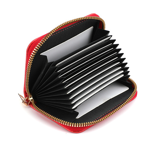  new accordion card holder women's coin purse men's multi-card slot pu pickup case zipper small wallet driver's license bag