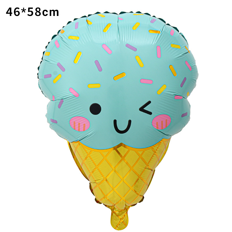 Balón de forma de globo de película de aluminio de forma de helado fiesta de verano decoración de aluminio para niños