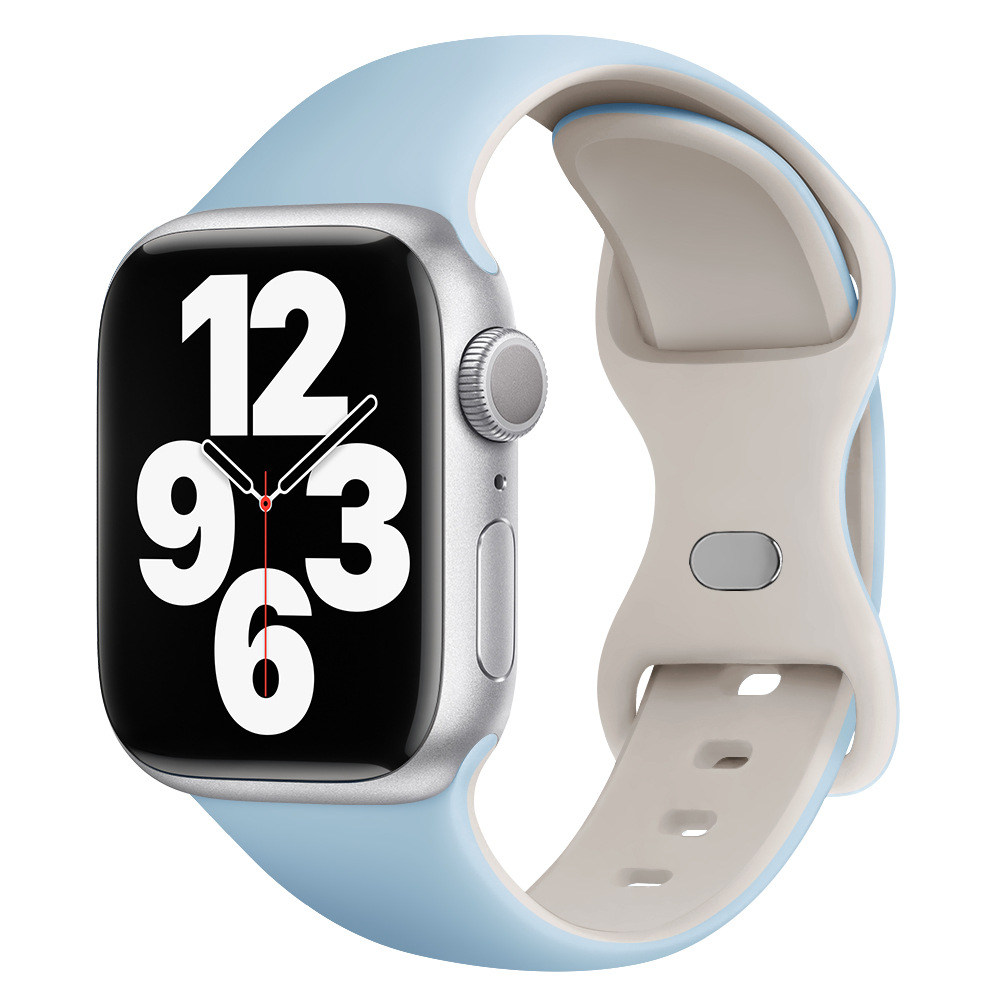 Aplicable AppleWatch Butterfly Buckle Silicone Deportivo correa de reloj Iwatch9876 generación / se inteligente
