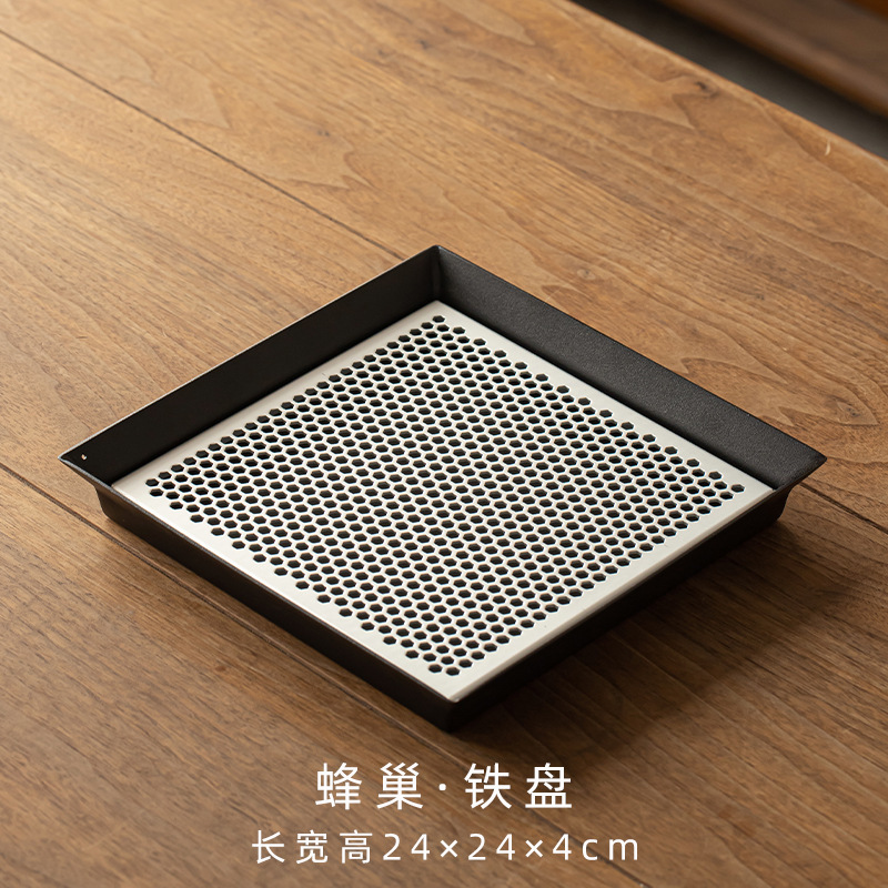 鉄製四角ポット乾燥茶トレイ水貯蔵フィルターティーテーブルアルミ新中国風排水小型ティートレイ|undefined