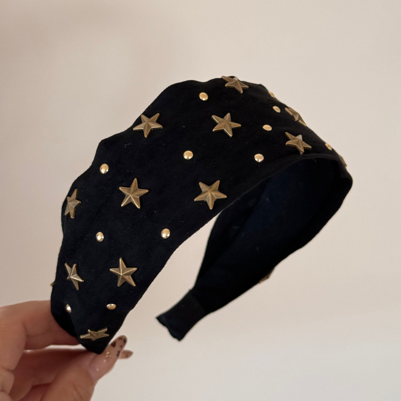韩版简约布艺星星宽版发箍高颅顶洗脸头箍设计感小众发饰女高级感|undefined