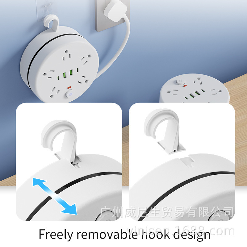 Transfronterizos para enchufes de almacenamiento estándar estadounidenses, enchufes de fila de discos de bobinado estadounidenses con placa de enchufe de protección contra sobretensiones USB