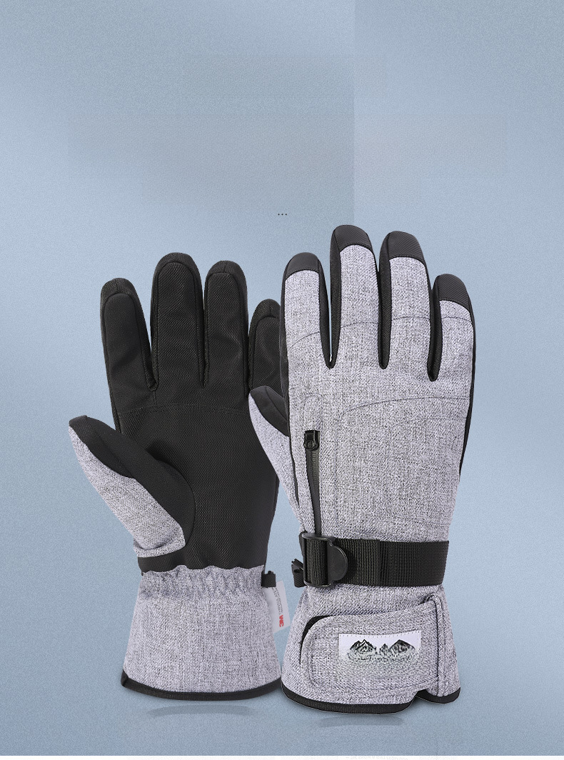 Men's ski gloves warm winter windproof velvet ski non-slip sports waterproof cold-proof touch screen velvet gloves_maomaolike.com