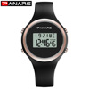 Capacious digital watch, waterproof silica gel hair band, optics, simple and elegant design, Amazon