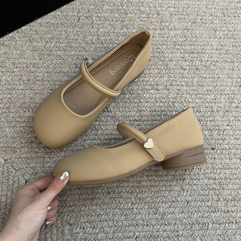 Xiaoxiao viento blanco cheongsam zapatos de mujer 2026 nuevo verano con falda Marizhen zapatos de cuero con cabeza redonda nuevos zapatos chinos
