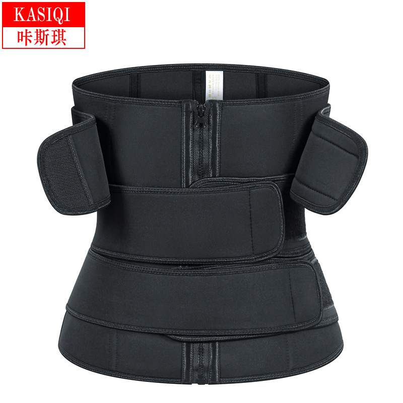 咔斯琪跨境专供暴汗腰带hot shapers排汗塑身衣拉链加固三束腰带