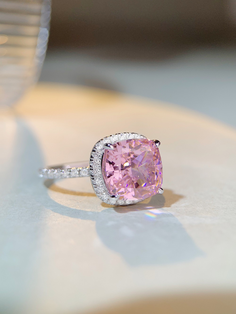 Fashion Square Sterling Silver Plating Zircon Rings 1 Piece