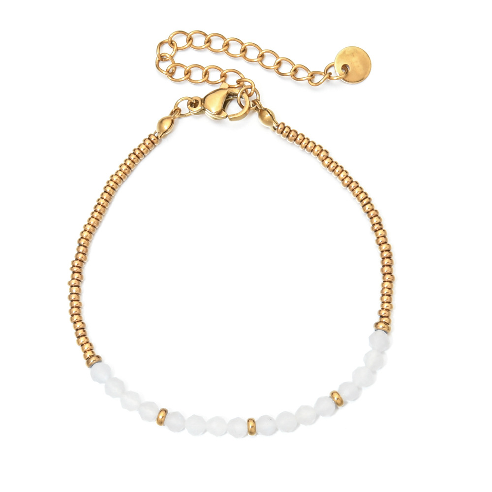 natural stone Material Geometric Pattern All Seasons Season Vintage Style Geometric Natural Stone Beaded Chain Bracelets In Bulk