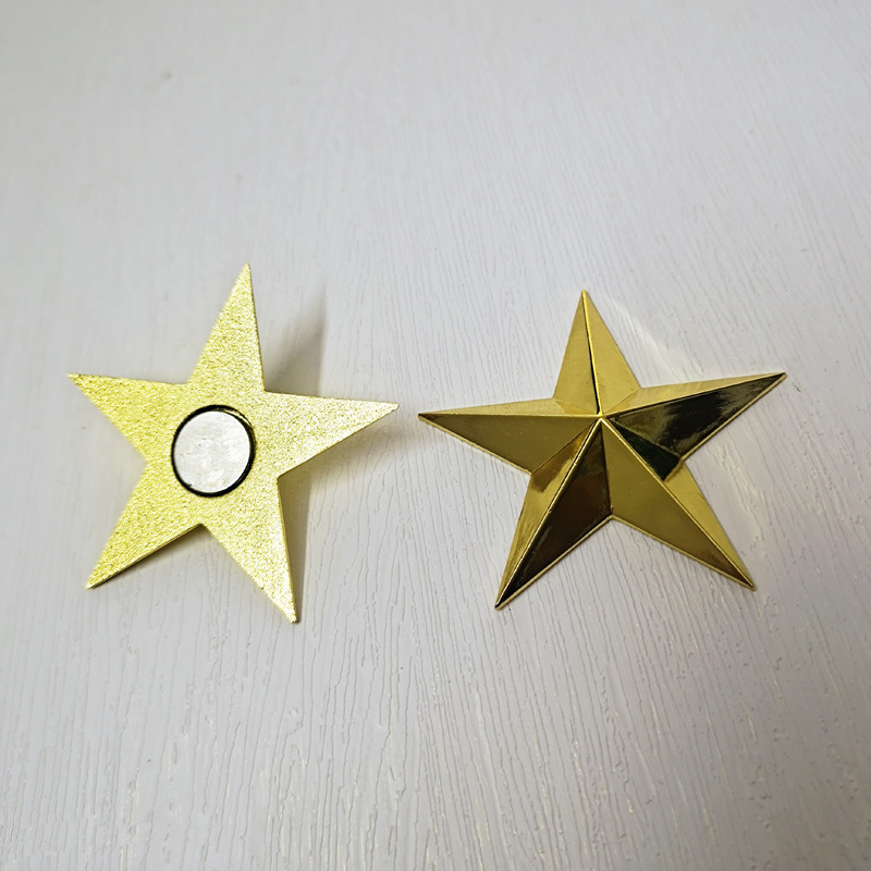 Suministro de stock estereoscópico de pentagrama rojo imán estereoscópico de pentagrama estrella de medalla image 30