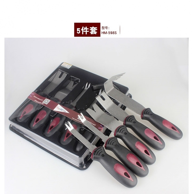 5-Piece Set of Car Trim Removal Pry Tools for Door Panel Clips and Fasteners