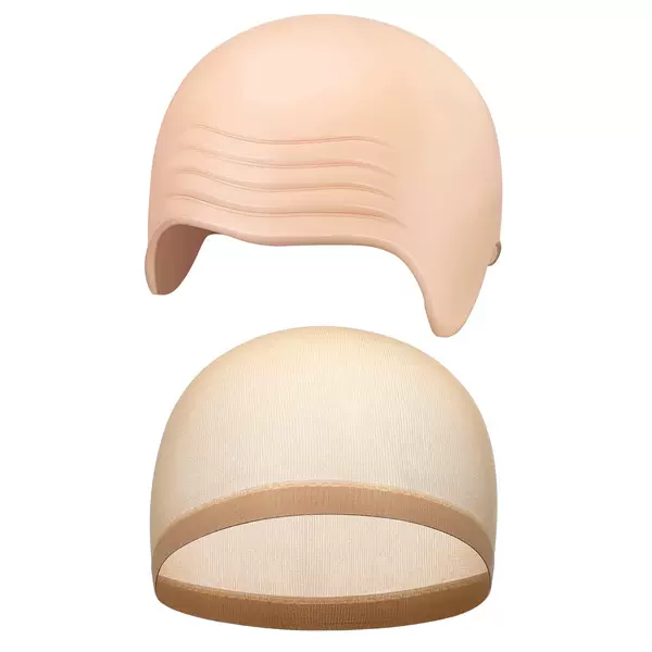 Halloween Bald Wig Set Rubber Material Bald Set Exaggerated Style Hat Adult Men and Women Accessories Lp049