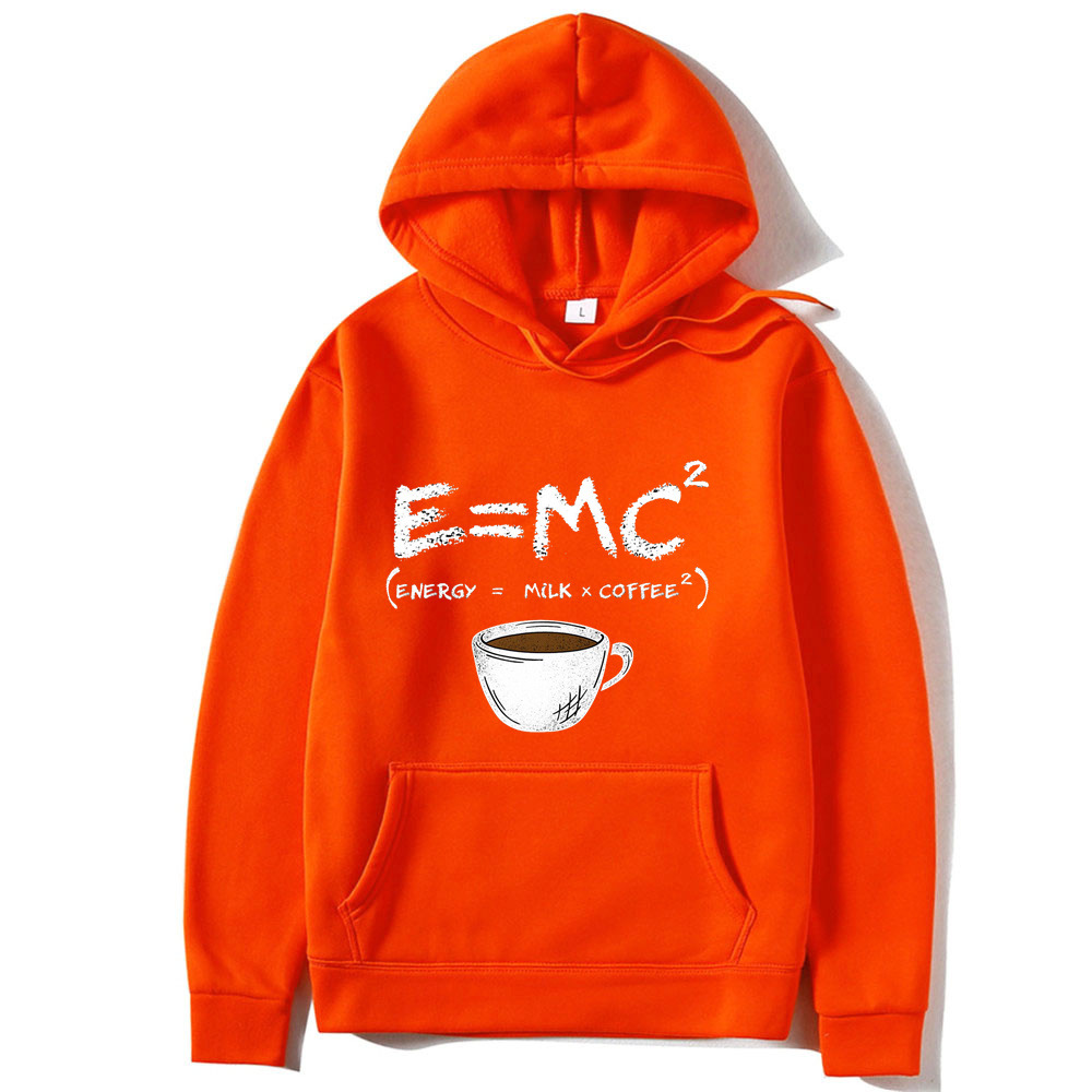 Energi=Mjölk+kaffetryck Modemärke Graffiti Bokstavstryck Huvtröja kappa_voghion.com