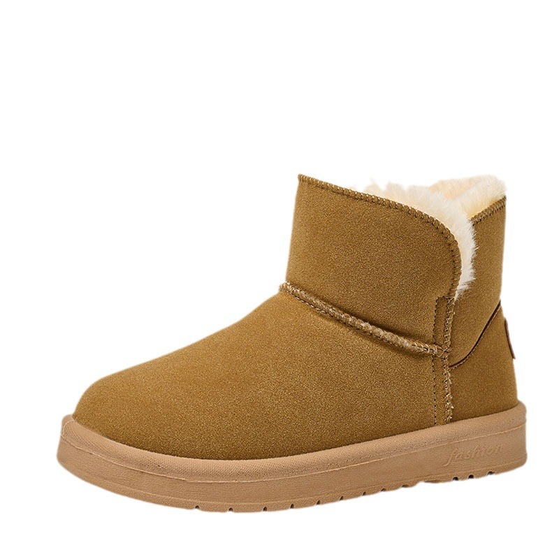 Botas de nieve nuevas de invierno para mujer, casuales, más cachemira, algodón grueso para nieve, cien piel de oveja, cachemira, zapatos de algodón cálidos, zapatos de mujer_voghion.com