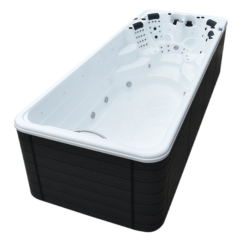 Piscina de hidromasaje infinita para casa o villa, piscina familiar para adultos con flujo laminar, surf, temperatura constante inteligente, acrílica