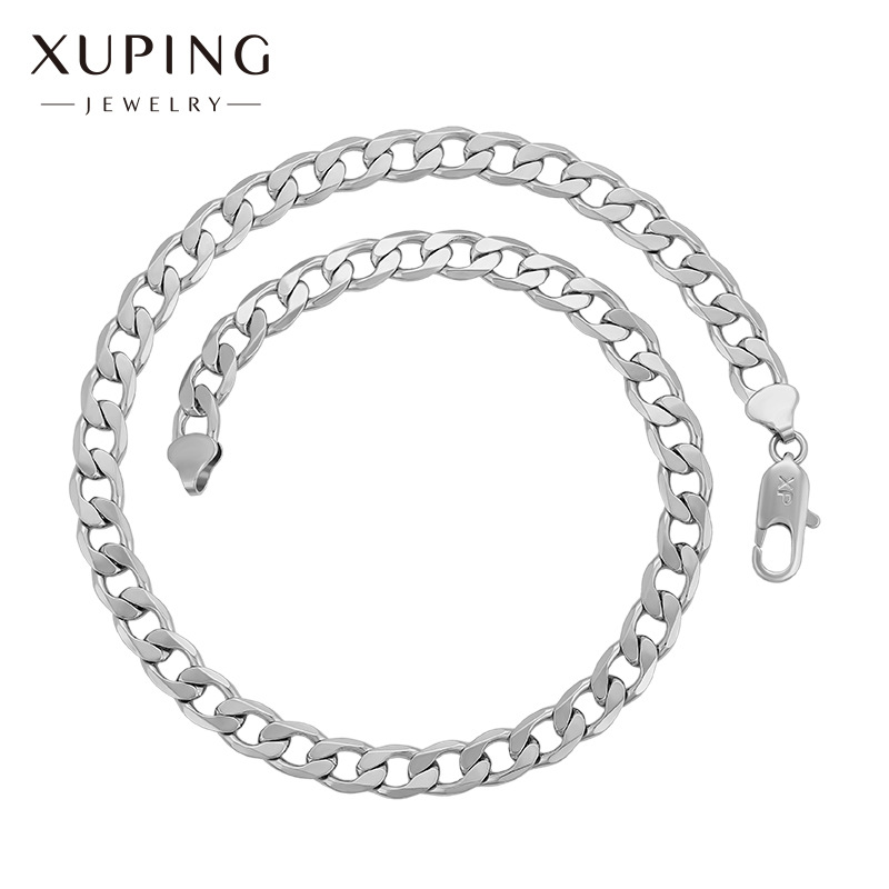 Joyería de xupe aleación de cobre collar de cadena blanca de los hombres cubanos de moda Cadena de hip hop de las mujeres accesorios de pareja