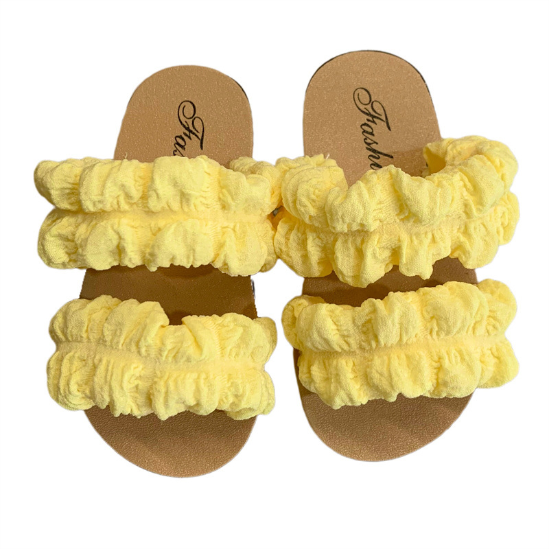Children's slippers princess fairy style cross strap with wear-resistant soft sole and anti slip outer wear matching_voghion.com