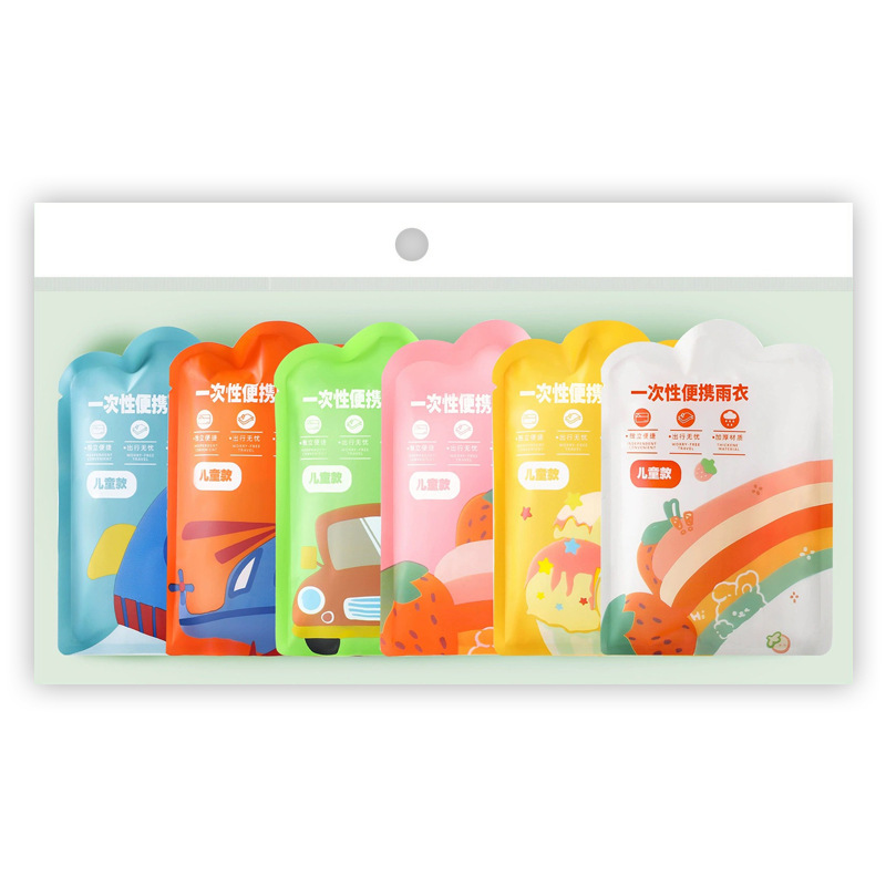 Huellas de huellas de alta calidad tarjeta de niños chaqueta de lluvia de viaje desechable portátil chaqueta de lluvia larga gruesa chaqueta de lluvia para niños