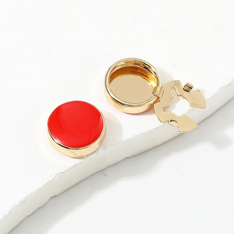 Runda manschettknappar i koppar mångsidig och enkel design_voghion.com