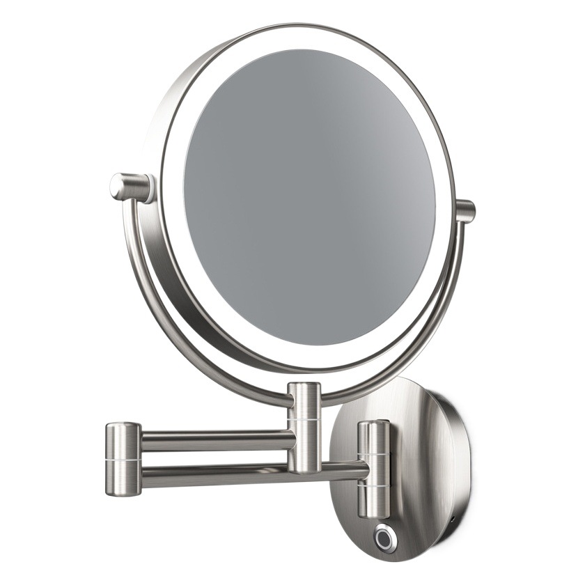 Hotel baño espejo cosmético 10X agrandado plegable retráctil baño pared colgante espejo ponche libre vestidor con luz