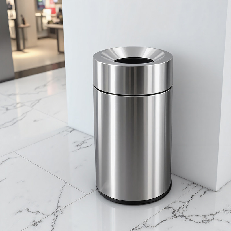 Southern Stainless Steel Thickened Slanted Trash Can, Large Capacity 50L, Commercial Environment Bin, Shopping Mall Cinema Storage Bin, Hotel Southern Stainless Steel Thickened Slanted Trash Can, Large Capacity 50L, Commercial Environment Bin, Shopping Mall Cinema Storage Bin, Hotel