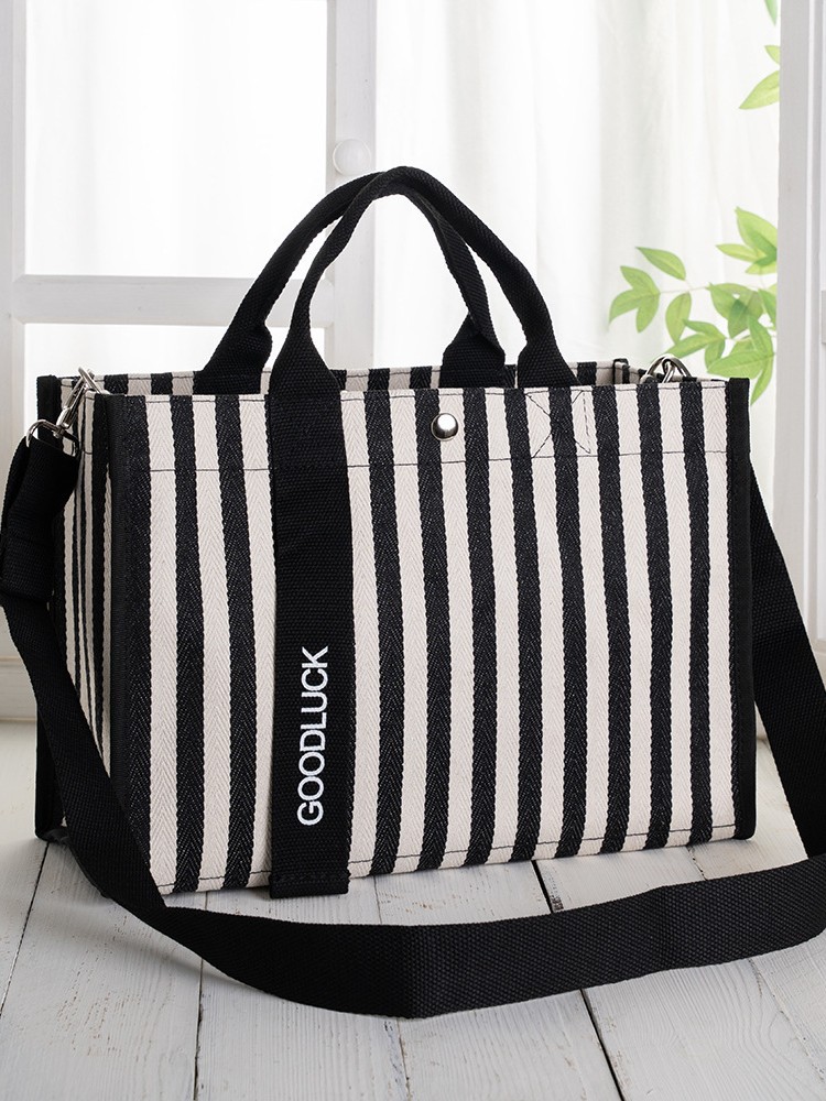 Bolso de tela de fábrica, bolso de tela de rayas, bolso de hombro de moda, bolso de mujer, bolso de mano de mujer