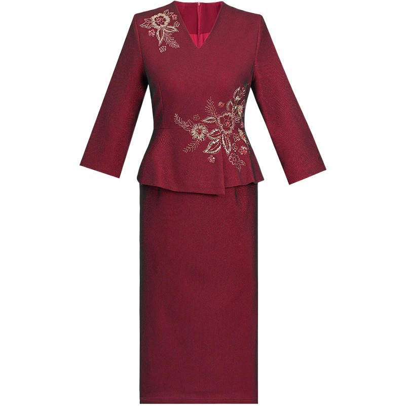 Мама средних лет весеннее платье с рукавами 2024 новая женщина среднего возраста