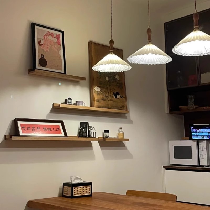 Práctico estante de pared laminado partición pared colgante pared estante de pared decoración de pared de televisión sala de estar tablero de madera en una palabra