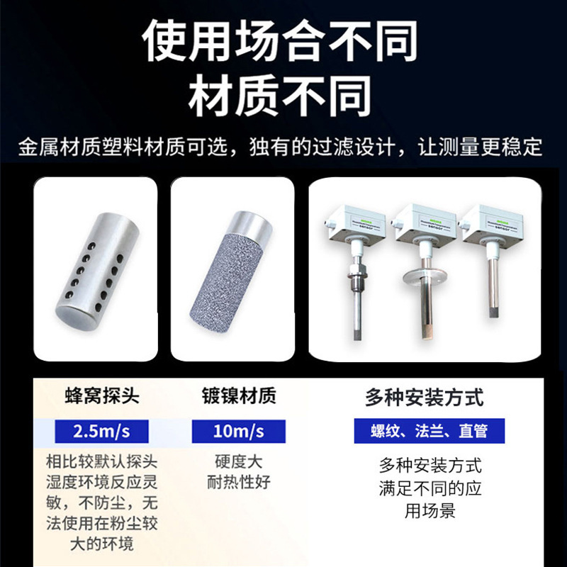 热电阻空调螺纹插入式工业高精度风管变送器pt100温湿度变送器