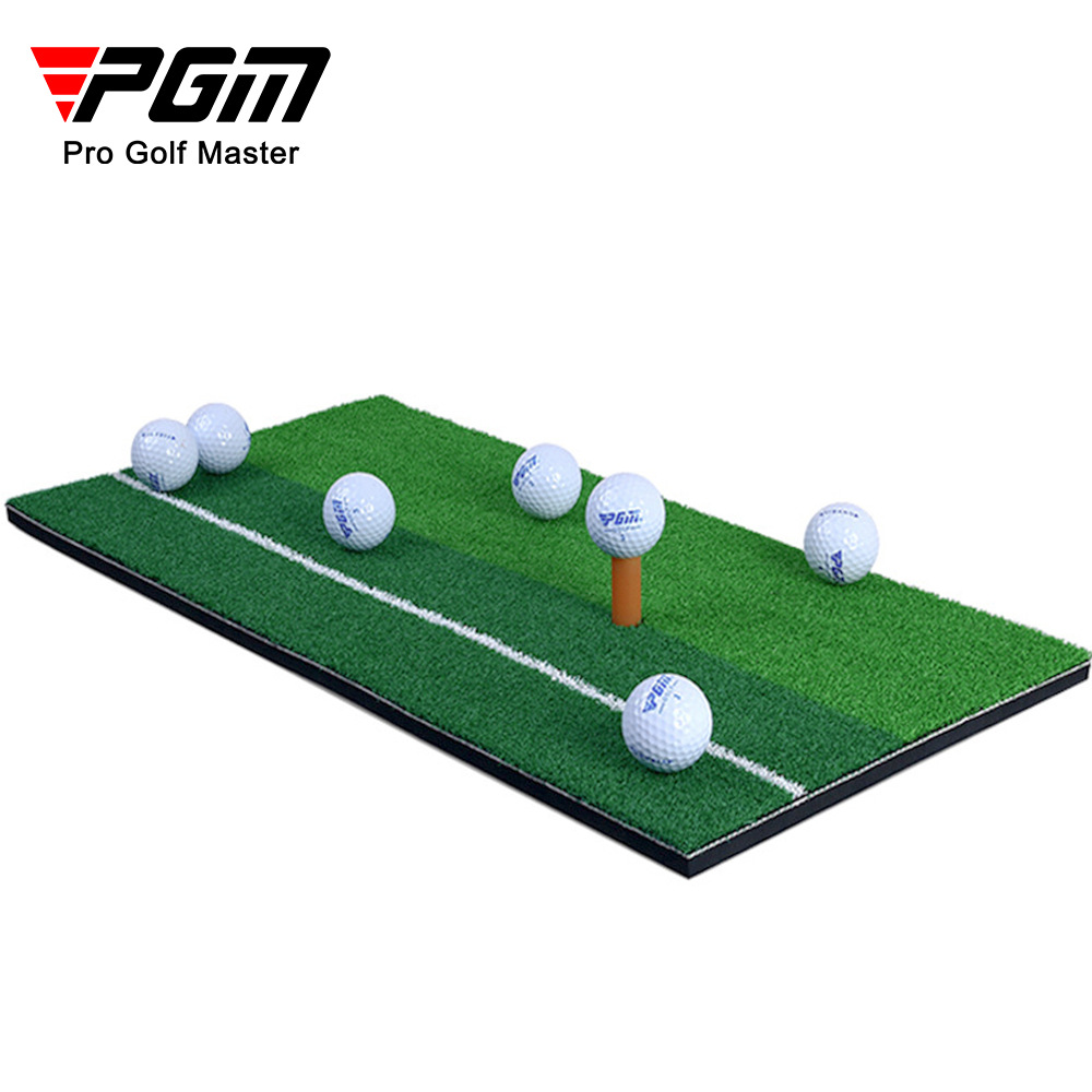 Thảm tập golf mini PGM cỏ hai màu 30x60cm dùng trong nhà — Thảm cỏ hai màu có dây trắng [TEE không có bóng], Thảm cỏ hai màu với dây trắng