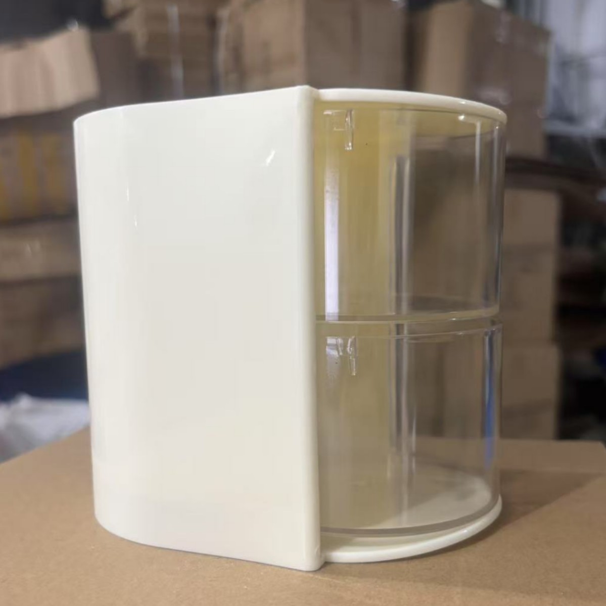 분할형 회전수납함 [밀크화이트 2단]