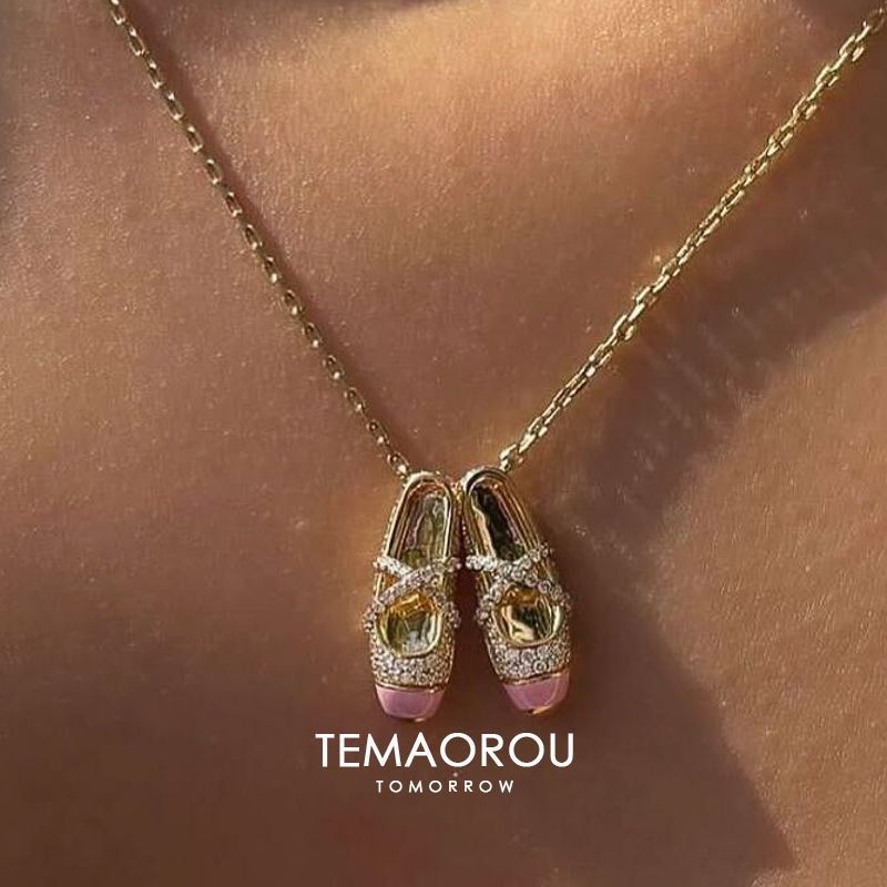 Collier de chaussons de ballet coréens, design de niche, allure haut de gamme, collection automne-printemps-été, mode quotidienne polyvalente_voghion.com