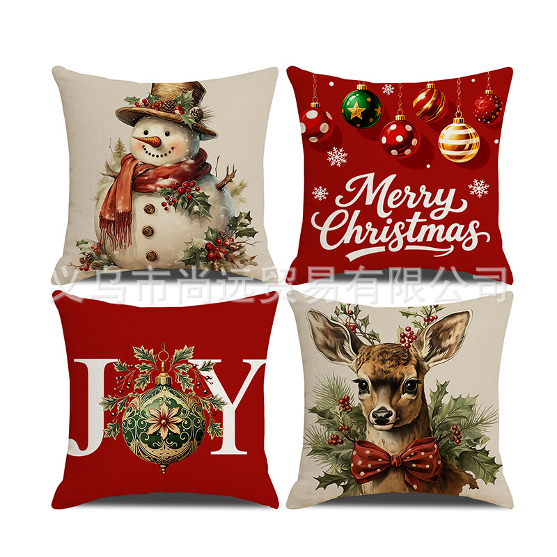 Amazon Cross-Border Christmas Atmosphere Sofa Pillow Cover Bedside Cushion Home Decoration Waist Pillow