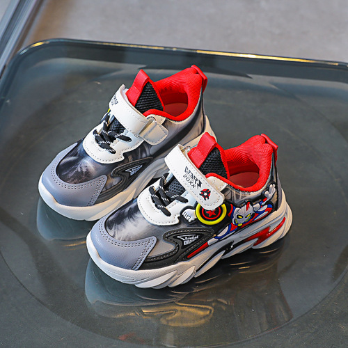 Children's sports shoes baby leather boys' sports shoes 2024 winter new style medium and large children's cartoon children's leather shoes