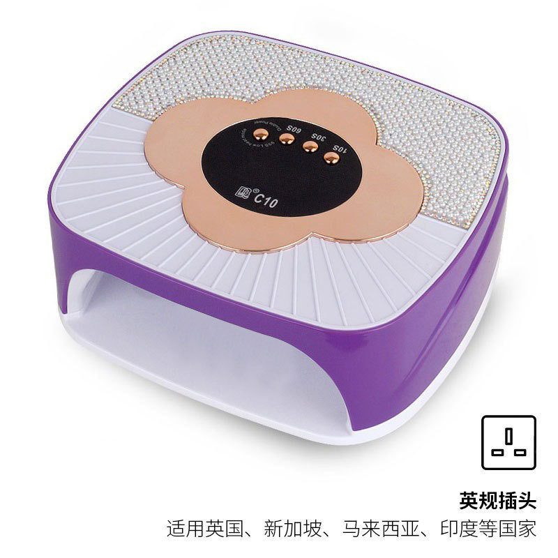 Lámpara de manicuras transfronteriza 308W alta potencia dos manos manicuras asado lámpara de secado rápido pegamento de nail lámpara de fototerapia de perforación inteligente lámpara de asado