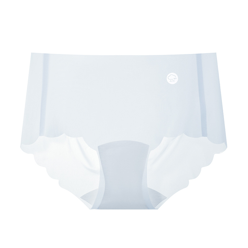 Bragas sin costuras de cintura media con entrepierna alargada, seda de hielo para mujer, transpirable 10A, entrepierna antibacteriana, entrepierna de seda, calzoncillos para mujer