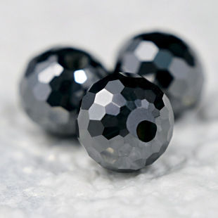 Moissanite New Product DIY Handmade Spherical Beading Accessories Punched Ready Stock Wholesale Black Earth Faceted Loose Beads