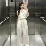 无袖新款好看夏季阔腿裤